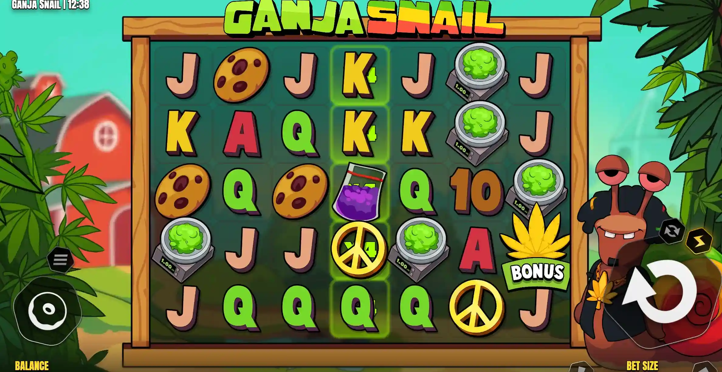 Ganja Snail Slot Symbols and Paytable