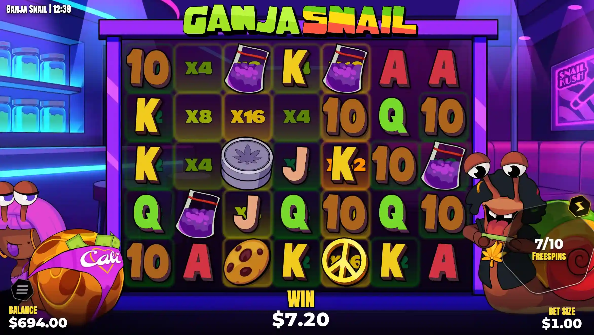 Ganja Snail RTP, Volatility and Maximum Win